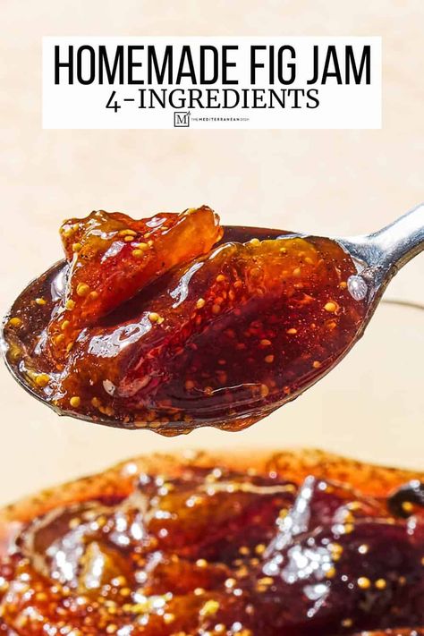 Easy Fig Jam with Vanilla and Citrus Fig Jam Recipe Canning, Fig Recipes Fresh, Fig Jelly, Fig Preserves Recipe, Homemade Fig Jam, Dried Fig Recipes, Spinach Recipes Healthy, Fig Butter, Fig Jam Recipe