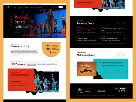 High School Website Design, School Website Design, School Website, Website Design Layout, Web Design Inspiration, The Arts, Hutch, Long Island, Layout Design