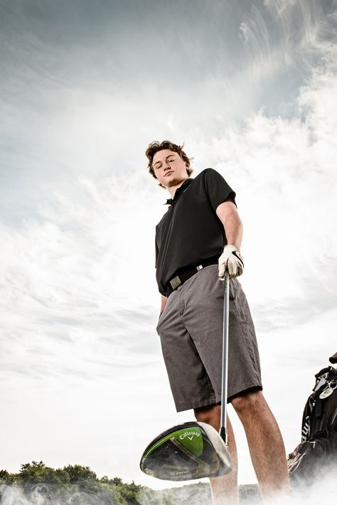 #golfseniorpictures #mnseniorphotographer #golf #sky #seniorguypictures #mn #callawayclub #purperastyle Senior Picture Golf Poses, Senior Photos Golf Course, Golf Senior Pics Photo Ideas, Senior Guy Golf Pictures, Senior Boy Golf Photos, Boys Golf Senior Picture Ideas, Senior Pictures Golf Boys, Senior Picture Ideas For Guys Golf, Golf Media Day Poses