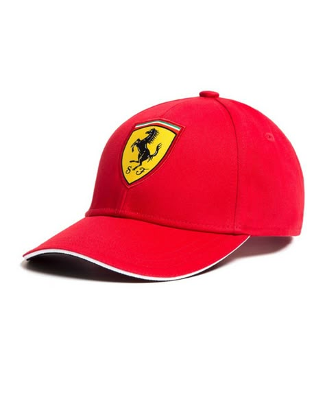 Scuderia Ferrari Kids Classic Cap - Red - 2018 Ferrari Hat, Ferrari Aesthetic, Scuderia Ferrari Logo, Baseball Cap Style, Casual Baseball Cap, Prancing Horse, Ferrari Red, Baseball Caps Fashion, Peak Design