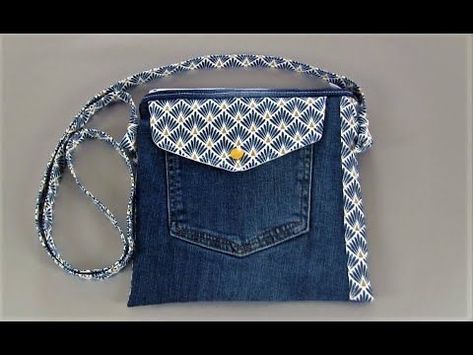 Diy Sac A Main, Diy Sac Crochet, Diy Sac En Jean, Diy Sac Pochette, Pochette Diy, Women's Bag By Pattern, Jeans Tutorial, Upcycling Jeans, Patchwork Tote Bags