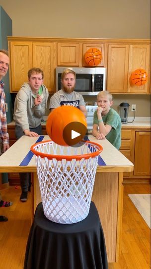 Perfect Game for Basketball fans 🏀 | Perfect Game for Basketball fans 🏀

Kids, Dad, and whole Benson family play diy party game with mini basketball and balloons for fun prizes. Great game... | By Benson Bros | You made it in which means you
get a balloon. Pop a balloon. Oh. Oh. $20. Go for it Aaron.
Go for it. Which means you get a balloon. I'm going to go
right here. Alright. What is your prize? Oh. Chilly's gift
card. It's your turn, Kezzy and by the way, one of those
balloons has a special prize behind us. One of the balloons
has a special prize. Oh, that's a miss. Sorry. Oh. Go for it.
Yay. You made it in which means you get a balloon. Okay. Pop
one. Over here. Alright. You want to get the special prize.
Oh. Oh. It says MandM's. Smells special to me. Oh. Lots of
MandM's. There you g Sports Kids Birthday Party, Basketball Party Games, Diy Basketball Party, Benson Bros, Diy Party Games, Mini Basketball, Basketball Party, Easter Games, Mini Basketballs