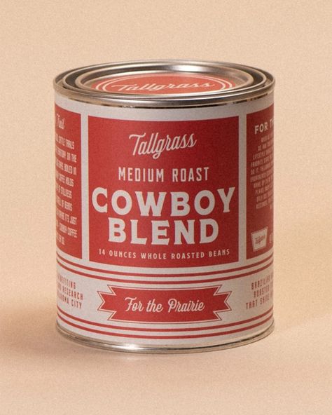 Cowboy Coffee Paint Advertising, Cowboy Coffee, Brazilian Coffee, Graphic Design Style, Colombian Coffee, Medium Roast Coffee, Storing Cookies, Paint Can, Coffee Packaging