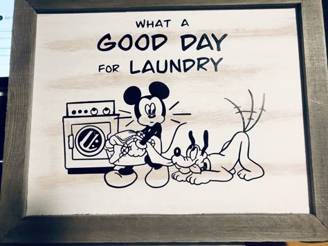 Disney Laundry Room Ideas, Disney Laundry Room, Disney Farmhouse, Mom Signs, Halloween Door Decorations Classroom, Mickey Mouse Bathroom, Mickey Mouse Crafts, Mickey Mouse House, Casa Disney