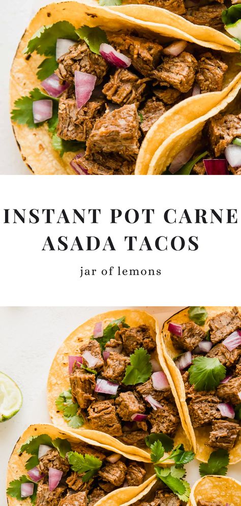 Healthy Mexican Food Recipes, Instant Pot Carne Asada, Healthy Mexican Food, Butternut Squash Side Dish, Lemons Recipes, Carne Asada Recipes, Healthy Mexican Recipes, Asada Tacos, Carne Asada Tacos