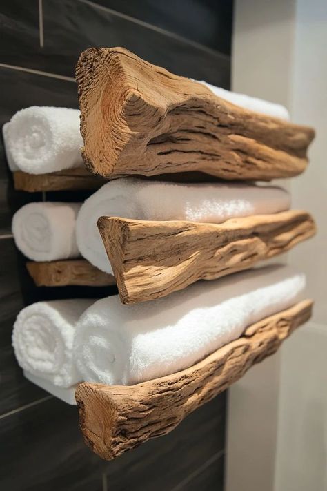 "Bring coastal charm to your bathroom with a DIY Driftwood Towel Rack! 🌊🪵 #DIYHomeDecor #DriftwoodCrafts #BathroomDIY" Driftwood Towel Rack, Bali Luxury Villas, Diwali Lantern, Bali Luxury, Diy Driftwood, Retro Armchair, Driftwood Crafts, Towel Bars, Coastal Charm