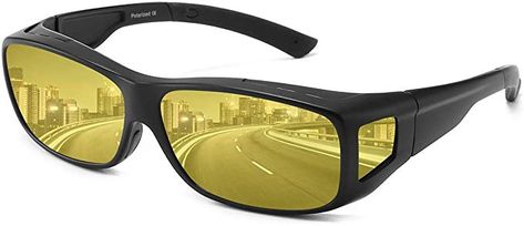 Amazon.com: Dollger Night Driving Glasses for Men Women Anti Glare Polarized HD Night Vision Glasses Wrap Around Prescription Eyewear: Automotive Night Vision Glasses, Anti Glare Glasses, Vision Glasses, Glasses For Men, Prescription Eyewear, Night Driving, Prescription Eyeglasses, Mens Glasses, Night Vision