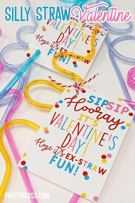 Valentines With Straws For Kids, Valentine Gift From Teacher, Silly Straw Valentine, Silly Straw Valentine Free Printable, Straw Valentine Free Printable, Valentine Student Gifts From Teacher, Valentine Gifts From Teacher To Student, Teacher Valentines For Students, Straw Valentines For Kids