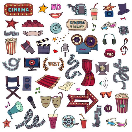 123RF - Millions of Creative Stock Photos, Vectors, Videos and Music Files For Your Inspiration and Projects. Theatre Collage, Theatre Symbol, Goofy Doodles, Doodle Colorful, Movie Clipart, Collage Simple, 21st Birthday Sign, Movie Illustration, Sticker Images