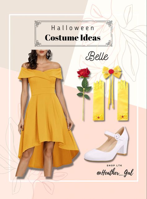 Simple Belle Costume, Diy Disney Princess Costume Women Easy, Modern Belle Costume, Belle Costume Teen Girl, Diy Belle Costume Women, Belle Costume Pattern, Babette Costume Diy Beauty And The Beast, Belle Costume Diy, Pair Halloween Costumes