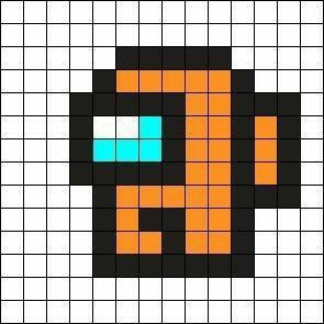 Easy Pixel Art Ideas Cute, Pixel Art Easy Cute, Among Us Orange, Easy Pixel Art Ideas, Pixel Art Pattern Easy, Pixel Art Facil, Pixelart Minecraft, Pixel Art Easy, Pixel Art Animals