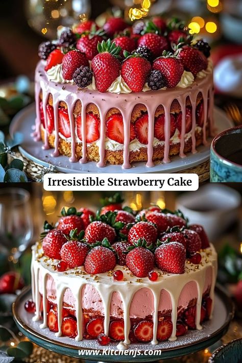 🍽️ Treat yourself to this delightful Strawberry Cake, a perfect blend of fresh strawberries and a sweet glaze. This cake is sure to become a favorite for any occasion! Cake With Strawberries, Strawberry Birthday Cake, Sweet Glaze, White Chocolate Cake, Christmas Recipe, Christmas Dessert, Strawberry Cakes, Simply Recipes