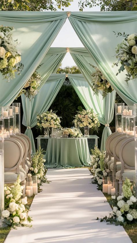 Say "I do" to the elegance of sage green! 🌸 From dreamy florals to chic decor, these wedding ideas combine timeless charm with modern vibes. Perfect for couples seeking a soft, romantic aesthetic with a natural touch. 🌿✨ #SageGreenWedding #WeddingInspo Sage Green African Wedding, Soft Green Wedding Theme, Sage Green Garden Wedding, Light Green Wedding Theme, Olive Green Wedding Decor, Sage Green Wedding Party, Green Wedding Aesthetic, Olive Green Wedding Theme, Sage Green And Gold Wedding