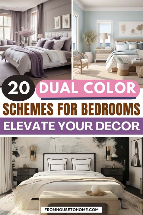 20 Two-Color Combinations For Bedroom Walls | Interior Decorating Ideas Bookcase In Bedroom, Color Schemes For Bedrooms, Black Walls Bedroom, Lakehouse Bedroom, Dramatic Bedroom, Two Tone Walls, Bedroom Color Combination, House To Home, Interior Decorating Tips