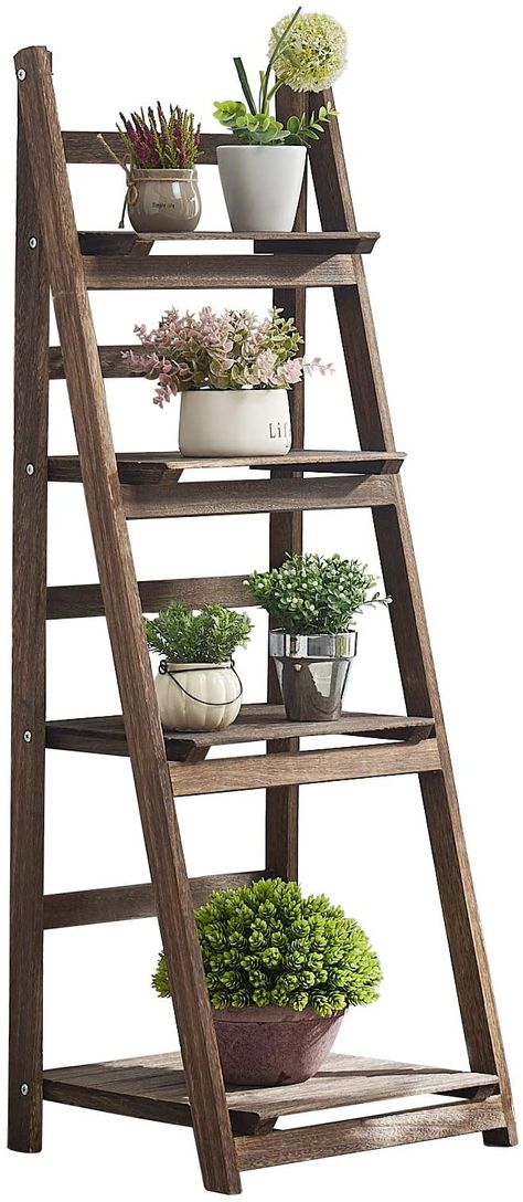 Foldable Ladder, Ladder Planter, Plant Ladder, Slatted Shelves, Indoor Flower Pots, Plant Stands Outdoor, Wood Ladder, Wood Plant Stand, Flower Pot Holder