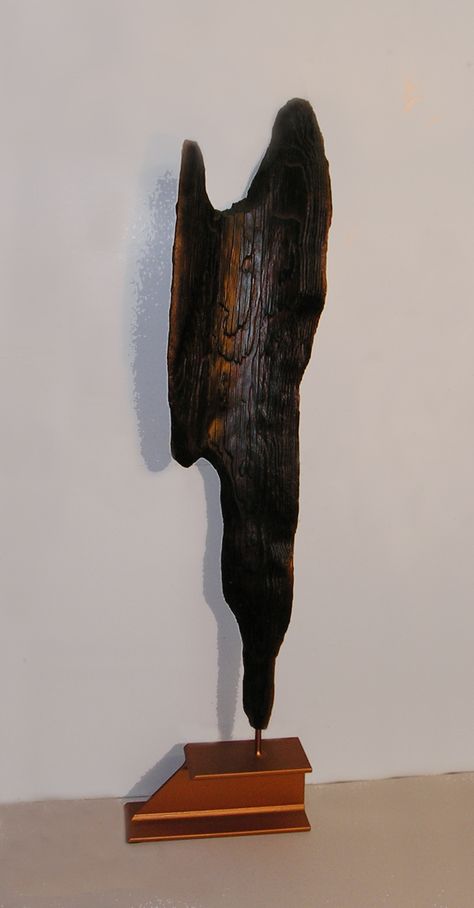 Fir burnt wood sculpture - cm 130 H. Burnt Wood Projects, Driftwood Sculptures, Wood Sculpture Art, Burned Wood, Wood Sculptures, Burnt Wood, Antony Gormley, Wood Art Projects, Driftwood Sculpture