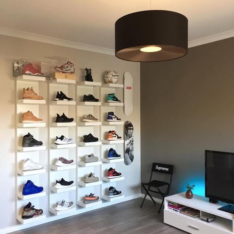 Hype Room, Sneaker Shelf, Kaws Collection, Sneaker Room, Easy Shoes, Sneaker Closet, Sneakerhead Room, Sneaker Displays, Shoes Closet