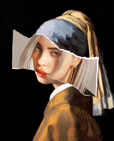 Guy Hepner on Instagram: “admiring collage work by artist @failunfailunmefailun #guyhepner” Girl With A Pearl Earring, Pearl Earring, Billie Eilish, A Girl, Collage