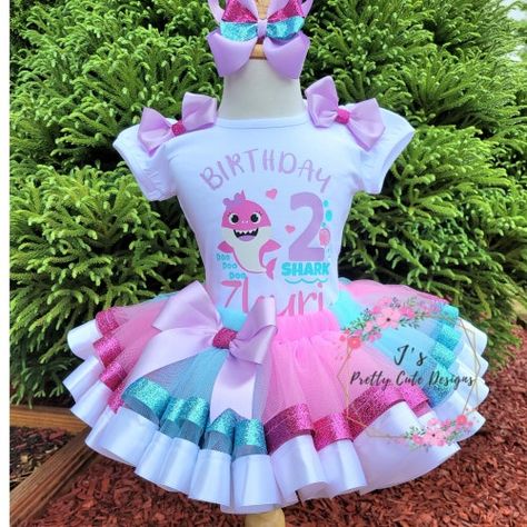 Baby Shark Tutu, Baby Shark Birthday Outfit Girl, 2nd Birthday Party For Girl Baby Shark, Pink Baby Shark Birthday Party, Baby Shark 3rd Birthday Party Girl, Baby Shark 2nd Birthday Party Girl, Baby Shark Girl Birthday Party, Baby Shark Birthday Party Girl, Baby Shark 1st Birthday