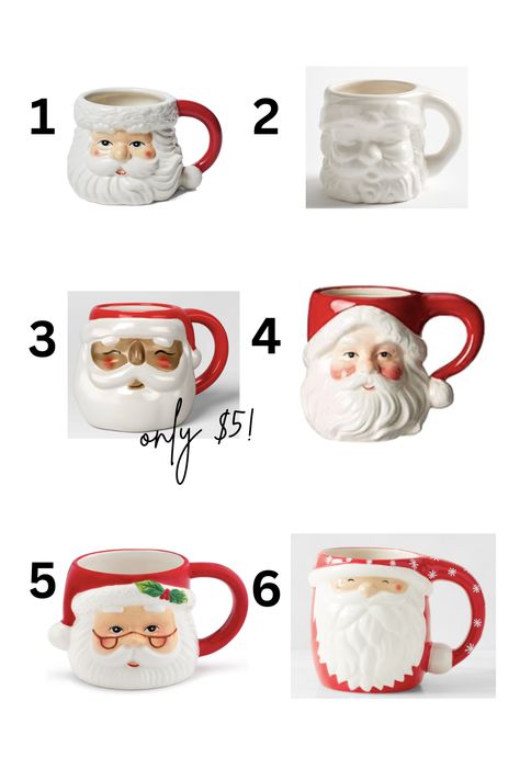 Santa Mug Gift Ideas, Santa Mug Decor, Vintage Santa Mug, Santa Mugs Vintage, Vintage Christmas Mug, Vintage Santa Mugs Display, Santa Mugs Display, Santa Mug Display Ideas, Vintage Christmas Mugs