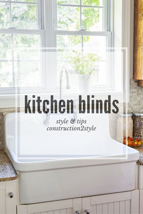 Style and Tips for Kitchen Blinds Blinds For Kitchen Window, Kitchen Blinds Ideas Above Sink, Kitchen Roman Blinds, Kitchen Blinds Ideas, Venetian Blinds Kitchen, Venetian Blinds And Curtains, Paint Vertical Blinds, Roller Blinds Kitchen, Curtains Bay Window