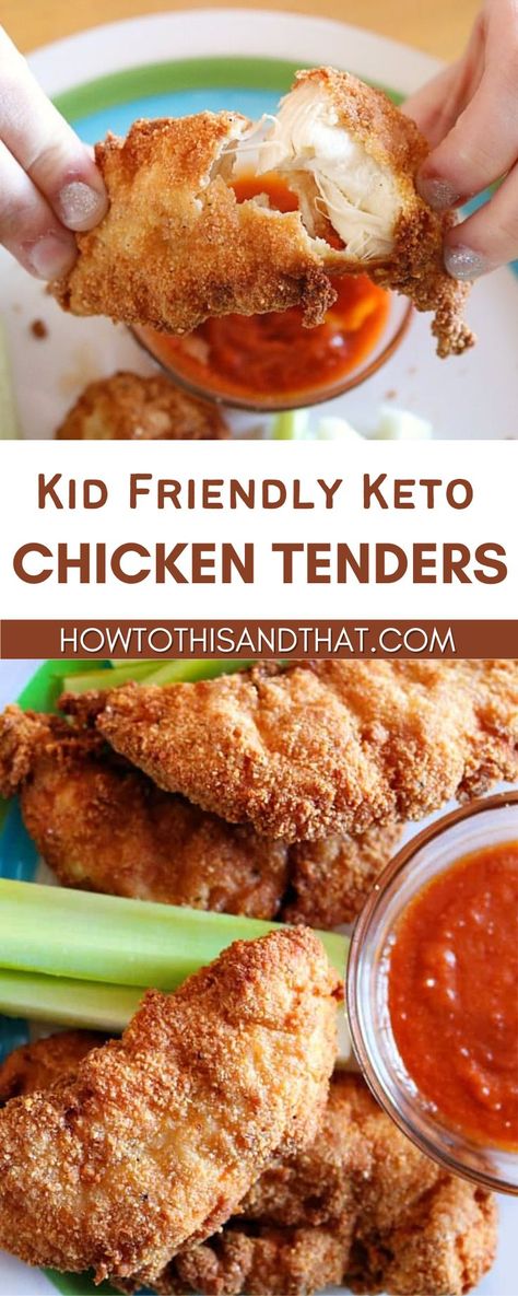 Kid Friendly Keto Chicken Tenders are a tasty lunch or dinner option for the whole family. These gluten free chicken tenders use almond flour. They are super moist and crunchy low carb chicken strips. The best thing about these chicken tenders is that your whole family will love them. No one will be able to tell that these keto chicken tenders are made for a specific way of eating. Low Carb Chicken Strips, Keto Chicken Tenders, Gluten Free Chicken Tenders, Low Carb Dinner Chicken, Best Low Carb Bread, Chicken Strip Recipes, Healthy Kid Friendly Meals, Keto Fried Chicken, Chicken Recipes Boneless