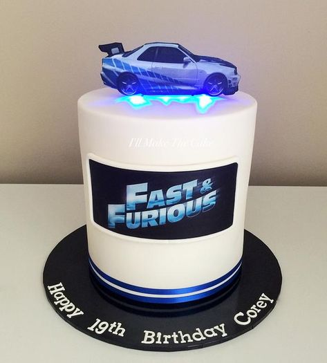 Fast and Furious cake! Must admit I much prefer making pretty & girly cakes. But I am happy with how this one turned out. All edible apart from the lights and ribbon. Fast And Furious Bday Party, 2 Fast Too Furious Birthday, Fast And Furious Party Ideas, Fast Furious Birthday Party, Fast And Furious Cakes Birthday, Fast And Furious Gifts Ideas, 2 Fast 2 Furious Birthday Party Cake, Two Fast Two Furious Birthday Cake, Fast And The Furious Birthday Party