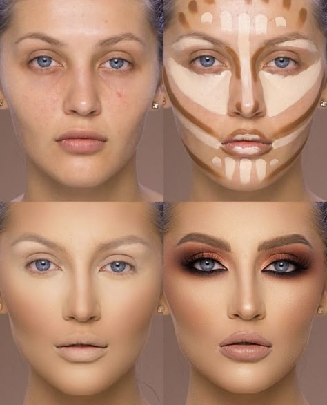 Waru 💛 Teknik Makeup, Contouring For Beginners, Makeup Contouring, Best Contouring Products, Contouring Makeup, Mekap Mata, Makeup Tip, Makeup Spray, Smink Inspiration