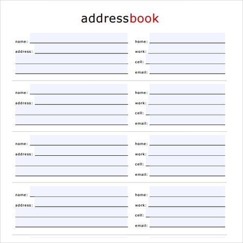 FREE 9+ Sample Address Book in PDF | MS Word | PSD Address Book Template, Chore Chart Template, Word Free, Address Book, Printable Numbers, Printable Books, Letter Sample, Template Word, Template Google