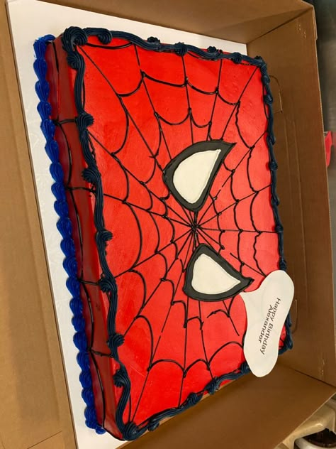 Spiderman Cake 4th Birthday, Spider Man 2nd Birthday, Spider Man Party Decor, Spiderman Birthday Cake Easy, Spider Man 2nd Birthday Party Ideas, Spidey Cake Ideas, Spiderman Sheet Cake, Spiderman Themed Food, Spiderman Birthday Party Cake