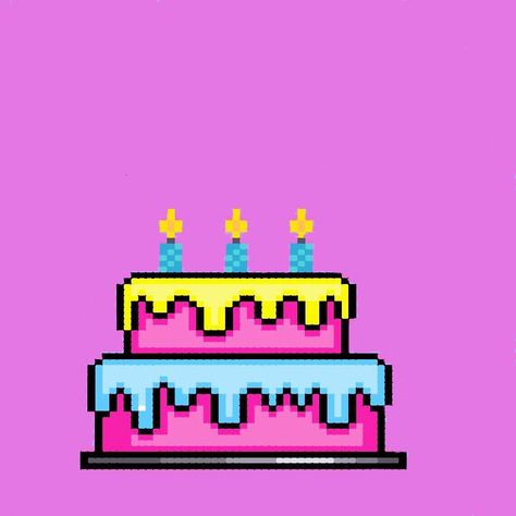 Pixel Art, Birthday Cake, Cake, Birthday, Art