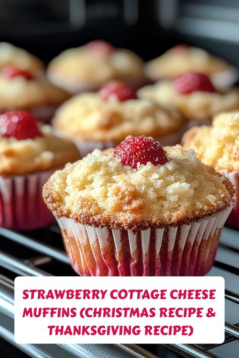 Try strawberry cottage cheese muffins, which are fruity, moist, and rich in protein. These healthy, high-protein muffins combine the sweetness of strawberries with the creaminess of cottage cheese, making them an ideal protein breakfast or snack. Recipes With Whipped Cottage Cheese, Weight Watchers Strawberry And Cottage Cheese Muffins Weight Watchers Strawberry And Cottage Cheese Muffins, Ww Strawberry And Cottage Cheese Muffins, Strawberry Cottage Cheese Muffins, Cottage Cheese Snack Ideas, Healthy Cottage Cheese Recipes, Strawberry Cottage Cheese, Muffins Christmas, Best Cheese Fondue, Cottage Cheese Dessert Recipes