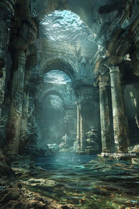 Ariel Drawing, Underwater City, Water Aesthetic, Map Pictures, Witchy Wallpaper, Creature Artwork, Fantasy City, Fantasy Castle, Fantasy Places