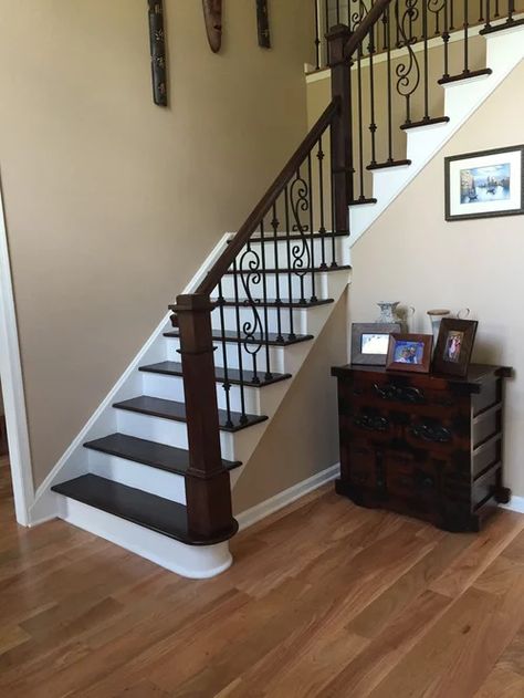 help dark stairs with light flooring Dark Stairs Light Floors, Dark Stained Stairs, Stained Stairs, Dark Stairs, Light Flooring, Stairs Light, Carpeted Stairs, Light Floors, Hardwood Stairs