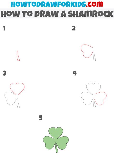 how to draw a shamrock step by step How To Draw A Shamrock, Draw A Shamrock, Small Drawing Ideas, Draw Still Life, English Drawing, Shamrock Art, Drawing Shapes, Drawings To Draw, Small Drawing