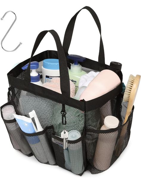 Amazon.com: GSlife Mesh Shower Caddy Portable, Shower Caddy Quick Dry Hanging Shower Bag for College Dorm Essentials, 8 Pockets Deeper Bath Shower Caddy Basket for Bathroom Camp Gym Swim Travel Outdoor, Black : Home & Kitchen Shower Caddy Dorm, Shower Caddy College, Rv Organizing, Dorm Shower Caddy, Basket For Bathroom, Bag For College, Bathroom Shower Organization, Travel Bathroom, Shower Bag