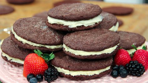 The Homemade You-Know-What by Rosie Daykin Chocolate Whoopie Pies, Vanilla Filling, Whoopie Pie, Sourdough Discard, Whoopie Pies, Grass Fed Butter, Sandwich Cookies, No Bake Treats, Cookies Ingredients