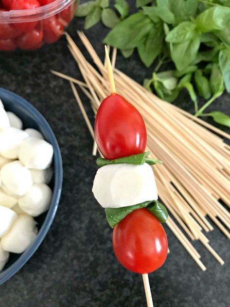 Easy Caprese Skewers - One Hundred Dollars a Month Balsamic Vinaigrette Dressing, Caprese Skewers, Basil Leaf, Summer Foods, Vinegar Uses, Cramps Relief, Easy Summer Meals, Vinaigrette Dressing, Natural Pain Relief