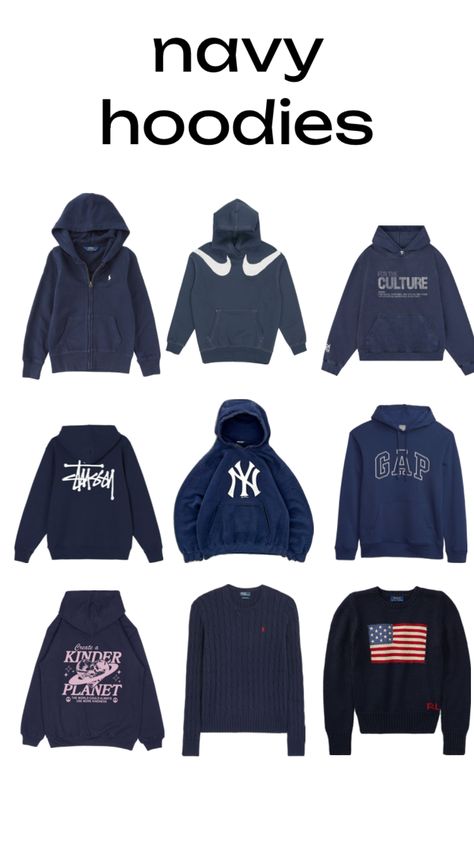 #navy Blue Wishlist, Navy Blue Outfit, Navy Blue Hoodie, Navy Outfit, Outfit Inspo Summer, Navy Hoodie, Nikes Girl, Hoodie Outfit, Blue Outfit