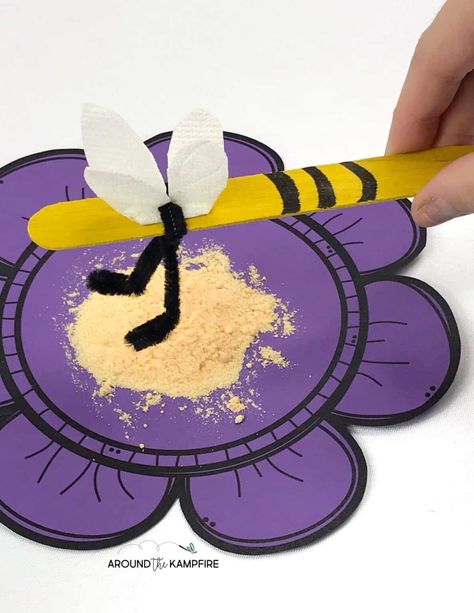 Pollination STEM Activity-Learn how we do this fun pollination demonstration when learning about plant and animal interdependence. Students make a model bee and simulate pollination using mac and cheese powder! Mac And Cheese Powder, Pollination Experiment, Animal Science Activities, Pollination Activity, Butterfly Life Cycle Activity, Bee Life Cycle, Insects Preschool, Student Crafts, Bugs Preschool