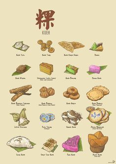 Malaysia Dessert, Peranakan Restaurant, South East Asian, Dessert Illustration, Food Board, East Asian, Flat Design, Food For Thought, Just Desserts