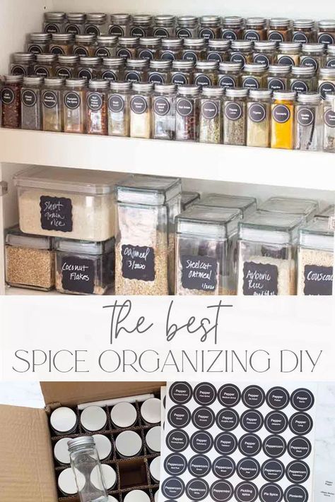 Choosing the right system to organize a spice rack can be overwhelming. Find out some major insights into successfully creating a functioning and beautiful spice rack. Spice Organization Diy, Spices Organizer, Build A Spice Rack, Spices Rack, Spice Rack Organization, Spice Jar Storage, Kitchen Cupboard Organization, Kitchen Organization Pantry, Spice Racks