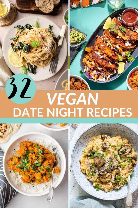 Date Night Vegan Dinner, Date Night Vegetarian Dinner, Romantic Vegan Dinner For Two, Vegan Valentines Day Dinner, Vegan Date Night Recipes, Pasta Recipes Asian, Date Meals At Home, Date Night Pasta Recipes, Date Night Pasta