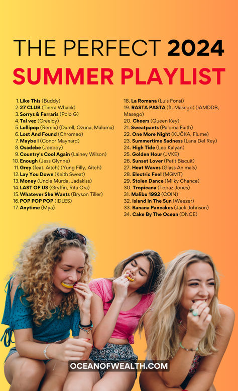 Summer Playlist - 34 of the hottest summer songs for 2024 Summer Playlist 2024, 2024 Playlist, Name Songs, Playlist Names, Heart Pumping, Summer Playlist, Summer Stuff, Summer Songs, Living Your Best Life