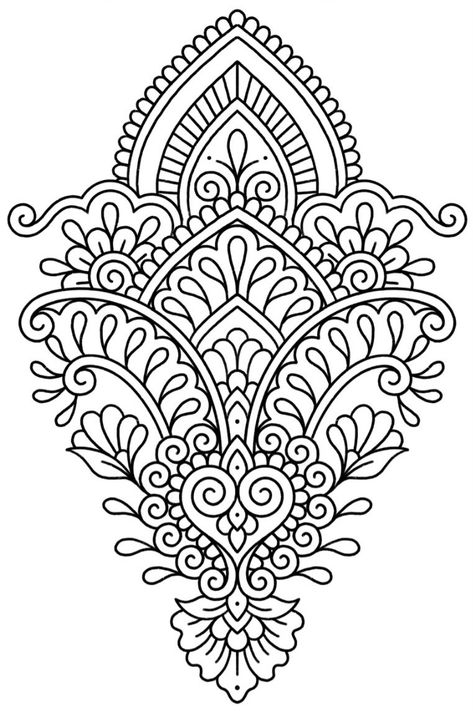 Henna Tattoo Drawings, Folk Art Tattoo Designs, Mendhi Tattoo Design, Ornamental Tattoo Stencil, Ornamental Frame Tattoo, Bold Ornamental Tattoo Design, Mandala Tattoo Outline, Ornamental Tattoo Mandalas, Ornamental Design Tattoo