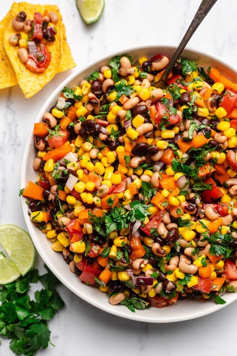 Easy Cowboy Caviar Recipe Cowboy Caviar Black Eyed Peas, Jordan Recipes, Ham And Cheese Ball, Ham And Cheese Ball Recipe, Easy Cowboy Caviar, Olive Garden Recipe, Easy Bean Dip, Cowboy Caviar Recipe, Flavorful Salads