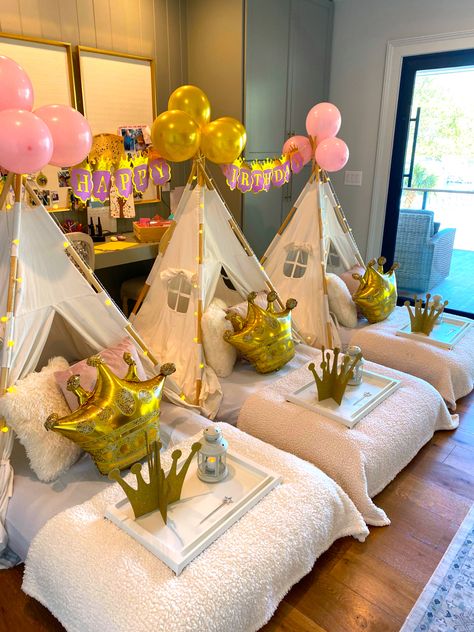 Themed Sleepovers, Sleepover Aesthetic, Aaliyah Birthday, Disney Princess Theme, Camp Theme, Favorite Disney Princess, Princess Theme Party, Perfect Birthday Party, Princess Theme