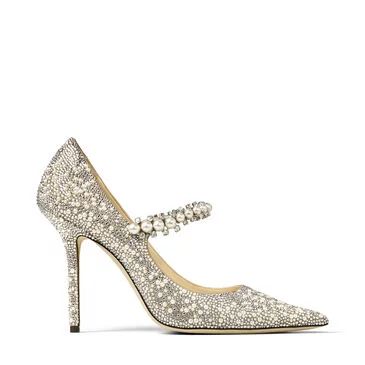 Jimmy Choo BAILY 100 4192995 Designer Wedding Shoes, Rhinestone High Heels, Wedding Shoes Heels, Designer Pumps, Ballet Pink, Point Shoes, Satin Pumps, Mary Jane Pumps, Bride Shoes