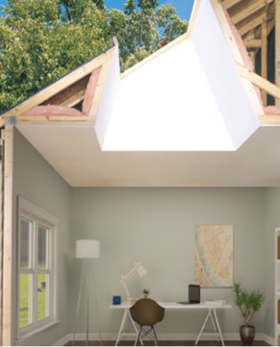 Installing Skylights on Different Types of Roofs Velux Skylights Kitchen, Flat Roof Skylights, Skylight Installation, Roof Skylight, Skylight Design, Skylight Kitchen, Velux Skylights, Apex Roof, Slanted Ceiling