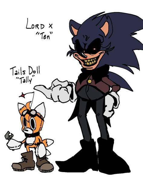 just a cool au with Lord X and TD as scientist buddy's making robots underground and i also love how they look espacially 10 he really got them eggman drip so yeah #sonic.exe #tailsdoll #science #eggman #horrorart https://www.tumblr.com/mazavand/672683709328195584/these-were-designs-i-made-for-an-au-comic-on-my Lord X, Curse Sonic Exe Fanart, Scientist Oc, Lord X Sonic.exe, Sonic Exe Vs Fleetway, 2017 X Sonic.exe, Fem Sonic.exe, Tails Doll, Horror Sans